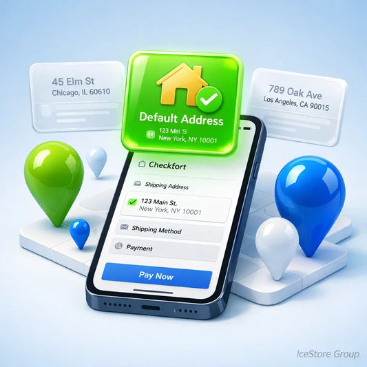 Покупатели могут устанавливать и изменять адреса по умолчанию при оформлении заказа.